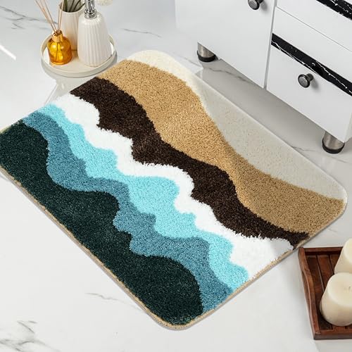 Image of Saral Home Microfiber Bath Mat 38x60 cm | Ultra Soft, Super Absorbent & Anti-Skid | Quick Dry Door Mat for Bathroom, Bedroom, Kitchen & Entrance | Multicolor (Pack of 1)