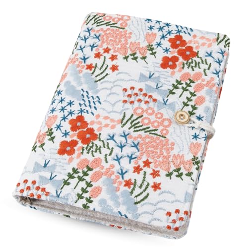 Classeur A5 à 6 anneaux couverture de planificateur blanc à motif floral 23,5x17 cm