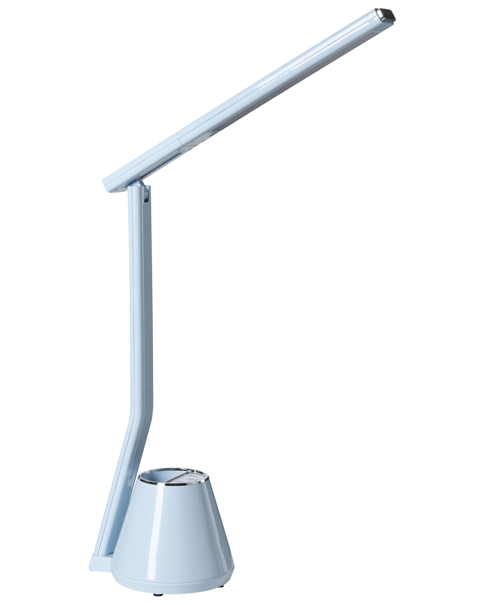 Beliani Lampada da scrivania moderna a LED con portapenne 3 modalità Materiale sintetico Paralume regolabile azzurro