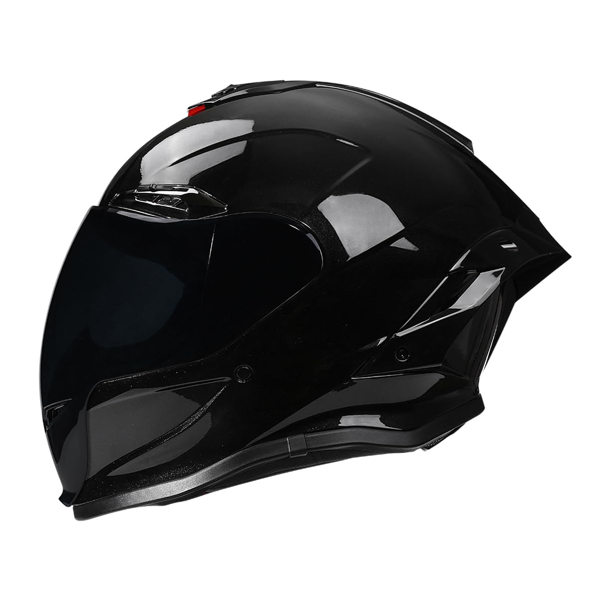 Casco integrale da moto Caschi da moto per adulti Uomo Donna Corsa Strada Ciclomotore Approvato DOT ECER22-05 (Gloss Black,Small)