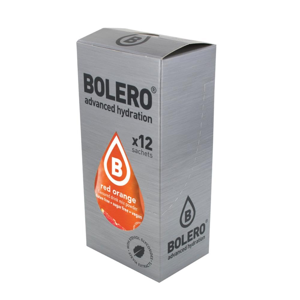 Bolero- Sugar Free Drink Mix Packets Red Orange Fruit Flavors | Powdered Flavored Water Packets | 12 Large Sachet On The Go Packets