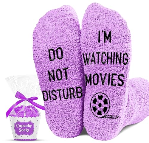Movie Lover Gifts - Christmas Socks for Women Funny and Horror Themed Gifts Ideal for Movie Nights Theater Gift Perfect as Womens Stocking Stuffers Unique Halloween Night Presents