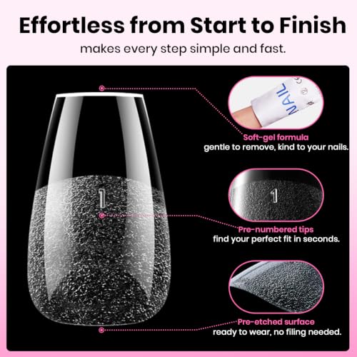 Image of Beetles Flat-X Soft Gel Nail Tips, Short Coffin, 640Pcs, 16 Sizes