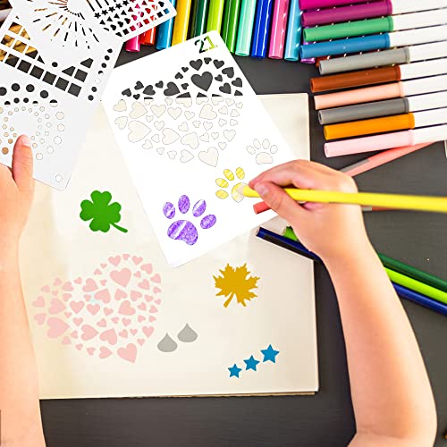 Bullet Journal Pochoir Dessin Peinture Réutilisable Pochoir à Dessin en Plastique Peinture Ensemble De Pochoirs pour Scrapbooking Bricorage Cartes Journal Planner Accessoires D'Artisanat 24 Pièces - Image 6