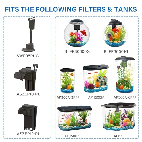Image of Koller Products Small Replacement Filter Cartridges, 6 Pack for Koller Products Aquarium Kits with Power Filters