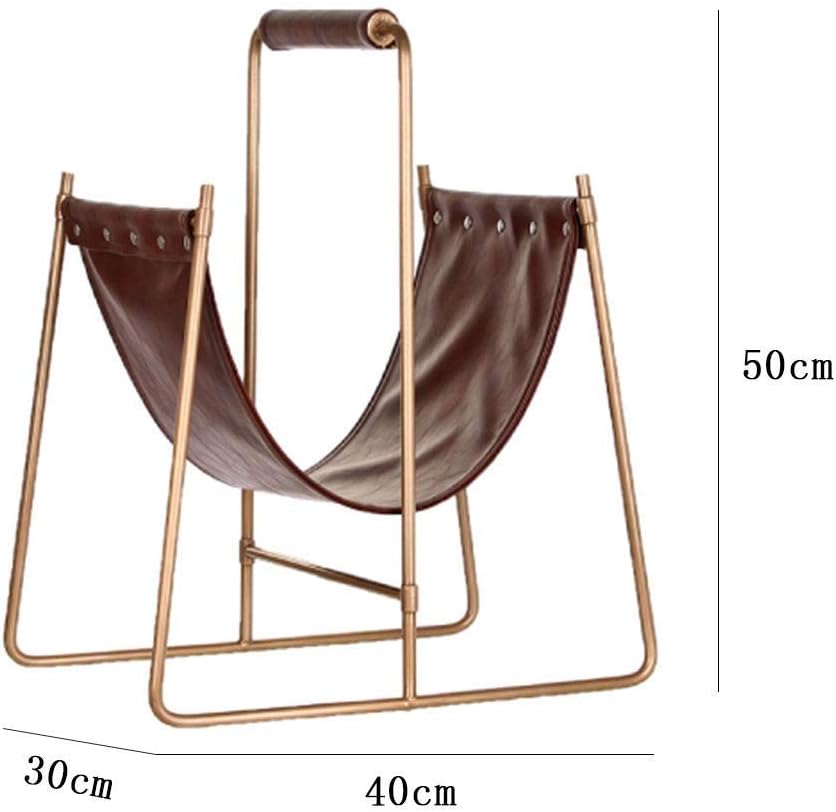 Metal Creative Design Leather Magazine Rack Desktop Folder Book File Holder for Office Home