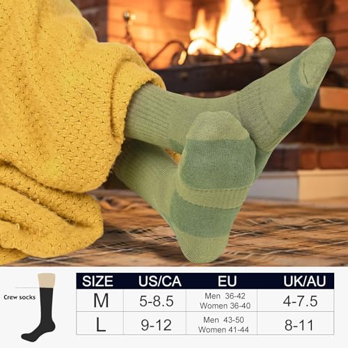 Image of 360 Cushioned Thermal Crew Socks Men Women, Thick &Warm Boot Sports Socks Hunting Sking Hiking Home Work Outdoor