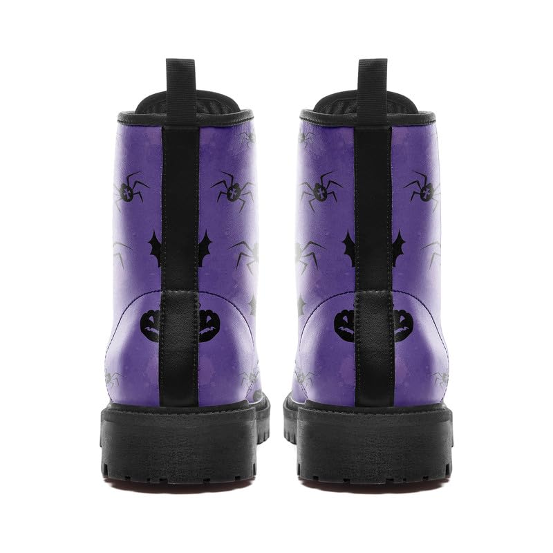 Halloween Gothic Combat Boots, Unisex Skull Platform Motorbike Leather Boots, Fashion Casual Winter Footwear4