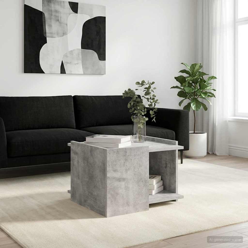 Table basse gris béton robuste finis les salons encombrés