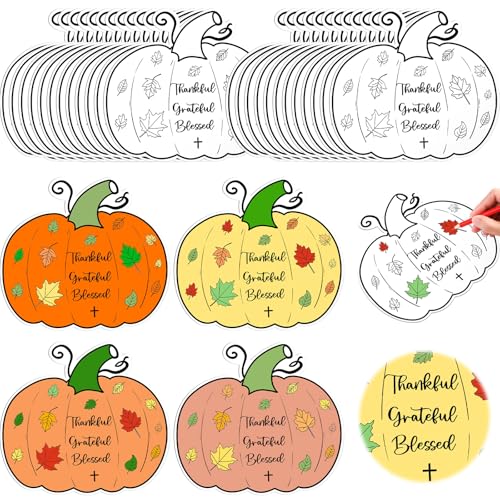 Kosiz 24 PCS Thanksgiving Religious Craft Kits Color Your Own