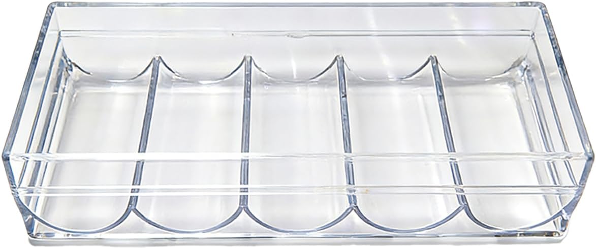 1-Pack Clear Acrylic Poker Chip Rack with Lid, 100-Chip Capacity per Tray (1)