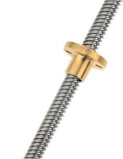 Trapezoidal Lead Screw T8 Lead Screw Left-Hand Thread lead2/3/8mm 304 Stainless Steel T8 trapezoidal Reverse Left-Hand Screw and Reverse Copper nut(Picth 2mm Lead 8mm,10寸)