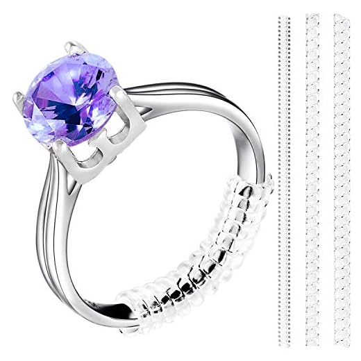 BEADNOVA Ring Sizer Ring Guard Ring Adjuster for Loose Ring Spacer Clear Ring Resizer Ring Tightener (3 Sizes, 15pcs)