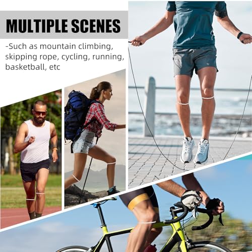 Image of Foilswirl Silicone Patella Knee Band for Basketball Patella Tendon Support Knee Pain Running Tendon Brace Support Strap(4,White,M)