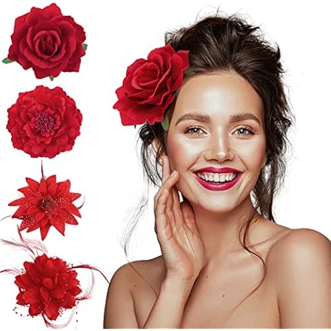Pince à Cheveux Fleur Rouge BOFUNX Cover