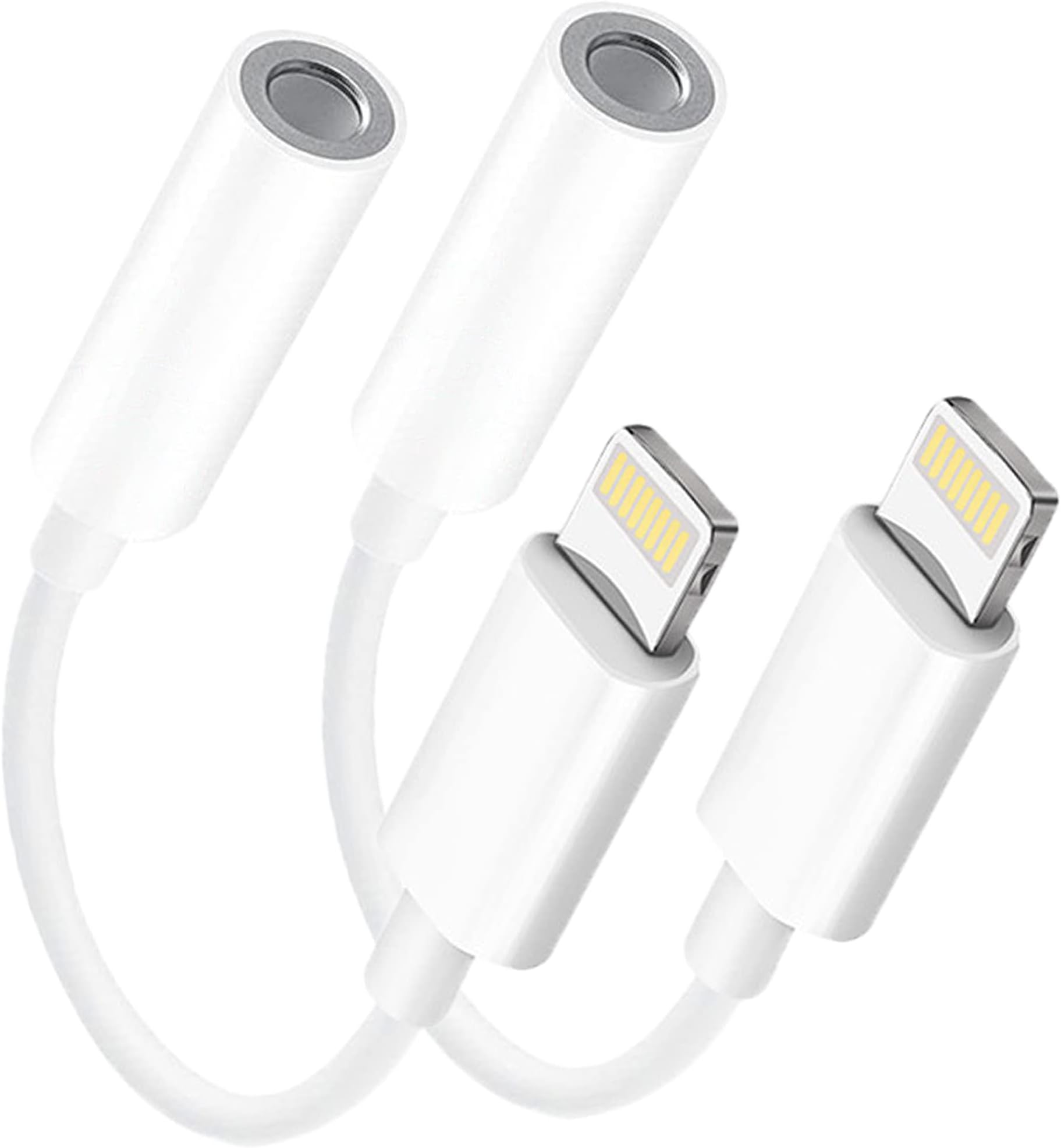 Apple MFi Certified 2 Pack Lightning to 3.5 mm Headphone Audio Aux Jack Adapter Dongle Cable Converter Compatible with iPhone 12 11 Pro XR XS Max X 8 7 iPad