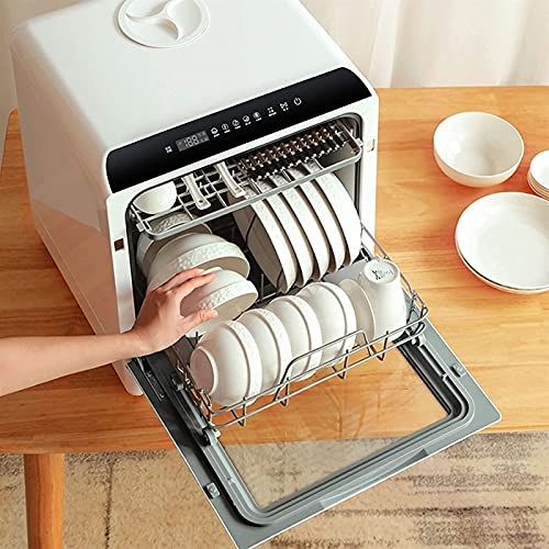 XTZJ Aanrecht vaatwassers Draagbare mini vaatwasser met 5L ingebouwde watertank, luchtdroogfunctie, 360 ° -cyclusspray, 5 wasprogramma's, glas en fruitvoor huis, slaapzalen, appartement, rv - Image 4