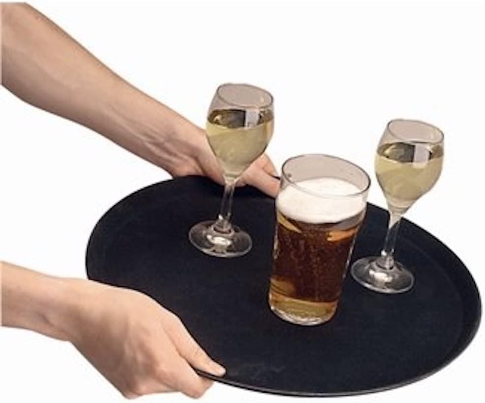 Olympia C557 Kristallon Plastic Round Anti-Slip Tray, 356mm Diameter