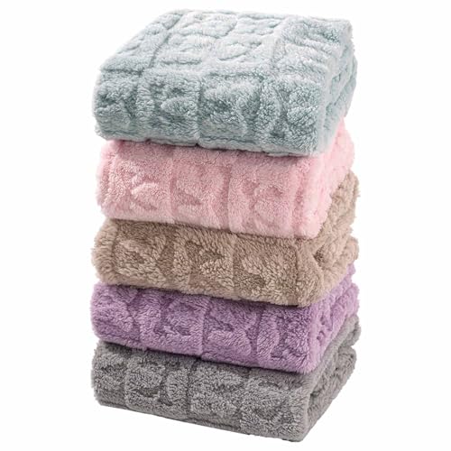 Image of 5 Pcs Baby Blanket Bow Checkerboard Ultra Soft Gift-Ready Plush for Newborns, Nursery & Stroller 30 inchx40 inch Pink Blue Light Brown Green Beige