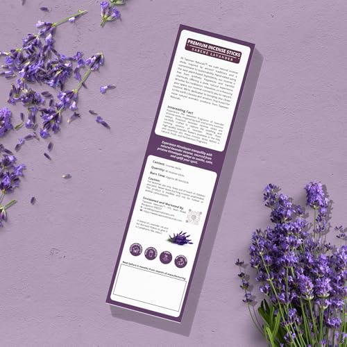Image of Rose & Lavender Incense Sticks Organic Handcrafted Agarbatti for Meditation Aromatherapy Pooja Home Fragrance Relaxation Stress Relief Long Lasting Aroma Pack of 2 80 Sticks