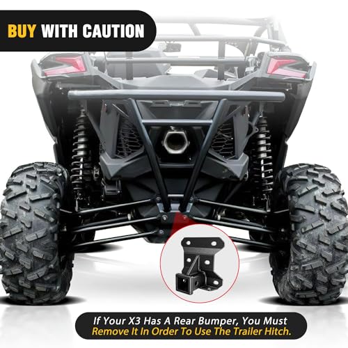 Image of Nilight 2 Inch Rear Bumper Tow Trailer Hitch Receiver Kit Compatible for 2017-2023 Can Am Maverick X3 Turbo /Max Turbo /X DS Turbo R /X RS Turbo
