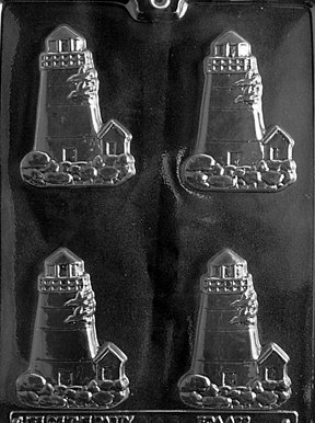 Cybrtrayd Lighthouse Chocolate Candy Mold with Exclusive Cybrtrayd Copyrighted Chocolate Molding Instructions