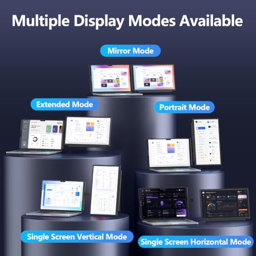 Image of Laptop Screen Extender, 15.6 inch FHD 1080P IPS Laptop Monitor Extender for 13 inch - 17.3 inch Laptops, Detachable & 4-in-1 Modes Dual Monitor, Plug-Play Travel Monitor for Wins /Mac /Dex /Chrome