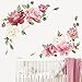 wondever Pegatinas de Pared Peonía Rosa Adhesivos Pared Decorativos Flores Acuarela Vinilos Pared para Habitación Niña Dormitorio Salón