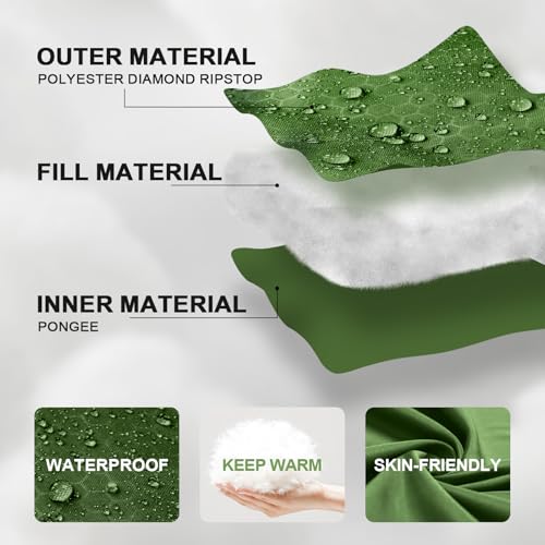 Sleeping Bags for Adults Cold Weather, Portable, Waterproof, Lightweight Camping Sleeping Bag for Tall Girls Boys with Compression Sack for Warm Camping, Hiking, Outdoor & Indoor miniatura 7