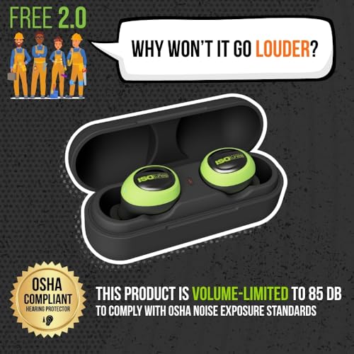 Image of ISOtunes Free 2.0 Bluetooth Hearing Protection, OSHA Compliant Work Earbuds