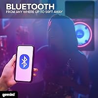 Vista 6 de Gemini Sistema de altavoces PA Bluetooth de 15 pulgadas y 2200 W - Altavoz DJ con soporte, micrófono con cable, luces LED, emparejamiento estéreo