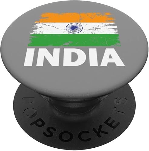 Vintage India Indian Flag Pride Support Indian PopSockets Swappable PopGrip