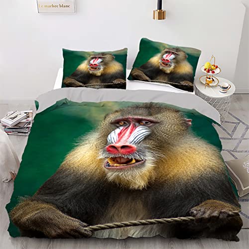 Housse de couette 200x200 singe vert hypoallergénique à fermeture éclair