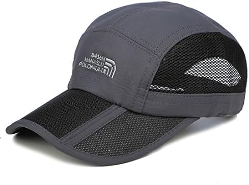 Kuyou Sport Mesh Trucker Cap - Foldable, Sun Protection Baseball Hat, Adjustable, Dark Gray - View #5