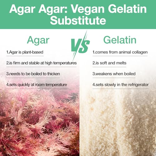 Eco-Taste SUVELAM Agar Agar Powder 1000 Strength, 100% Natural Seaweed, Vegan Gelatin Substitute, Gluten-Free thumb #1