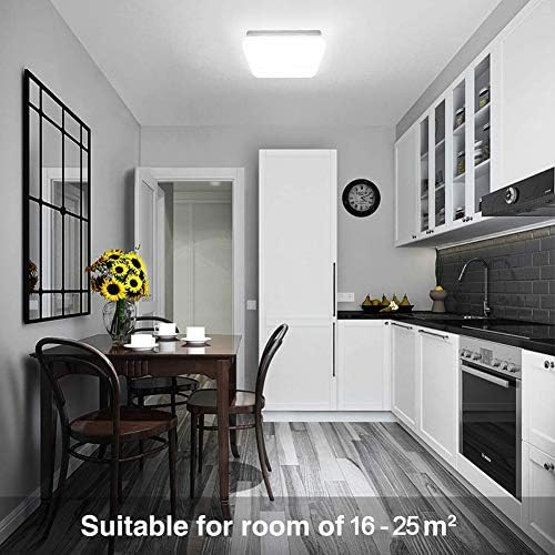 Brolight 24W LED Ceiling Lights Square,Morden Shower Lights Soft 11'' ,2200LM 5000K Daylight White,80Ra+,200W Equivalent Waterproof IP65 for Bathroom Kitchen Bedroom Hallway Living Room