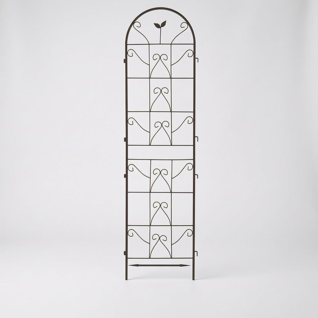 Treillis Jardin Fer Noir sur Pied, Panneau métallique, végétal, Aménagement Balcon, pour Amateurs Jardins, Size to 1