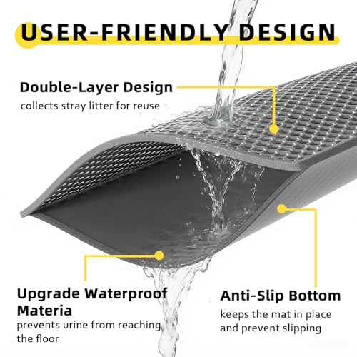 Cat Litter Mat,15"X24", Waterproof, Easy to Clean (Grey-1Pack) - Image 3