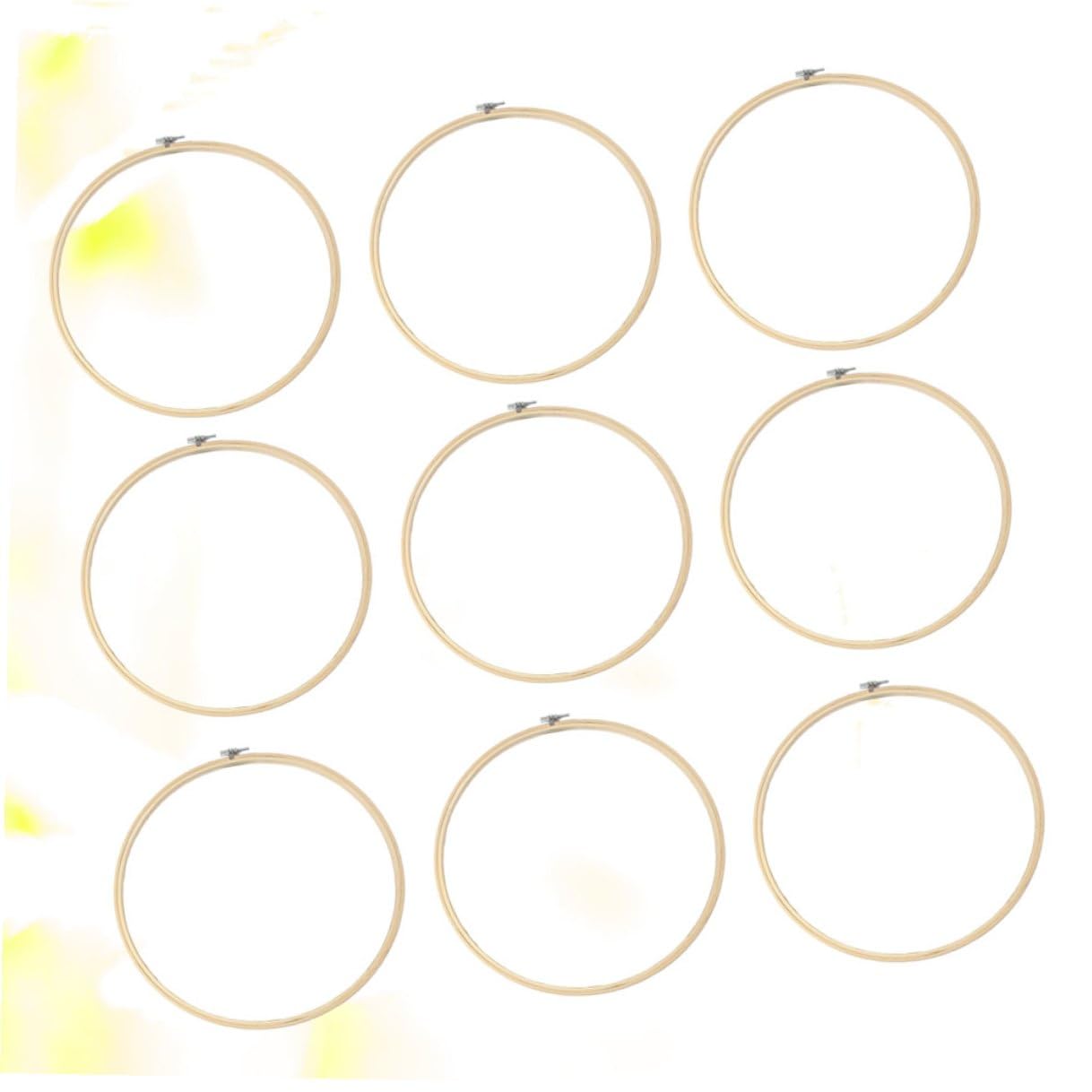 SHINEOFI Kit di 10 Cerchi per Ricamo in Bambù Phyllostachys Pubescens, Telaio per Punto Croce, Fissaggio Tessuto Stabile, per Principianti e Decorazioni Murali