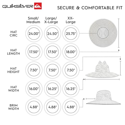 Image of Quiksilver Men's Wide Brim Outdoor Lifeguard Straw Sun Hat
