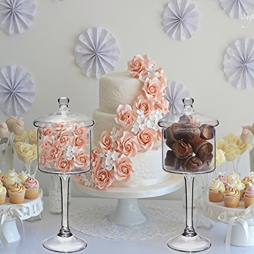 Candy Jar on Stand Glass Cookie Holder on Pedestal for Buffet