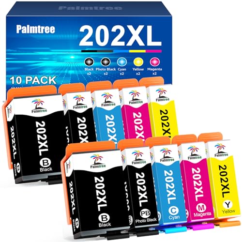 Palmtree Compatible para Cartucho Epson 202XL 202 XL Multipack para Tinta Epson XP 6100 para Epson Expression Premium XP 6100 XP 6105 XP 6000 XP 6005 XP 6001 Impresora (Paquete de 10)