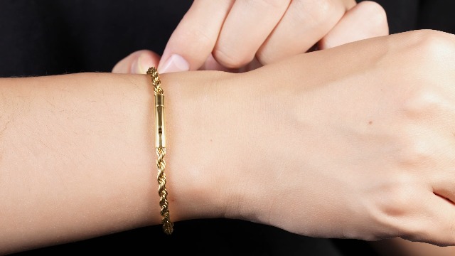 Pulsera de cadena cuerda 4mm para hombre y mujer miniatura 7
