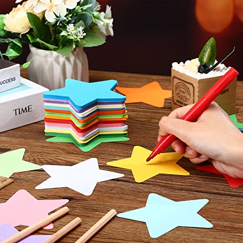 Image of Kisston 360 Pcs Star Cutouts Paper 3.9 Inch Assorted Color Die Cuts for DIY Craft Projects School Classroom Bulletin Board Decor