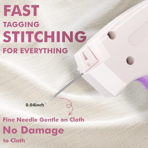 Image of Stitch Gun for Clothes, Tagging Gun, Quick Clothing Fixer, White | 5000 Fasteners, 0.04 inch Fine Needle, 6 Needles, Portable, Handheld, Compact, Lightweight, Easy to Use, Versatility, Durable