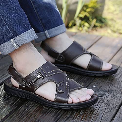 Men ls Summer Men ls Breathable Flat Non-slip Man Genuine Leather Footwear Outside Casual Solid Male Beach Shoes4
