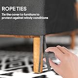 Outsunny 600D Oxford Cloth Furniture Cover, 2 Seater Sofa Protector for Garden Patio, Outdoor, Waterproof, Black, 140L x 84W x 56/94H cm - Image 5