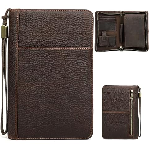 CataPurus Top Grain Leather Travel Cigar Case Box, Vintage Design Handmade with Phone Holder, Portable Large Capacity Cigar Humidor Case, Gift Choice for Cigar Lovers, Vintage Coffee for 5 Fingers Cover