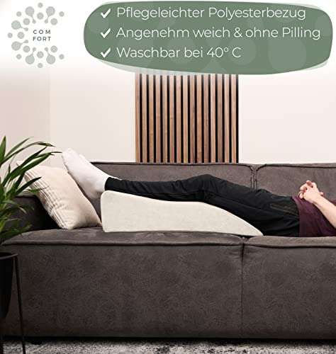 WELL B4® Ergonomisches Venenkissen zum Beine hochlagern FLACH - Beinhochlagerungskissen Beinauflage Keilkissen / Stützkissen für Beine & Knie ideal als Lymphkissen und Venenkeil - Image 4