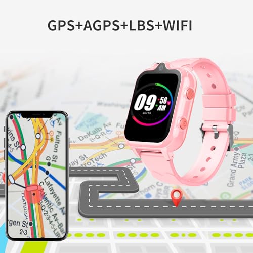 Smart Watch for Kids - 4G GPS Watch With WiFi, SMS, Call, Voice Video Chat, Bluetooth, Audio Recording, Alarm, Pedometer - Christmas Birthday Gifts for 4-16 Students4